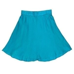 Sunny Leigh 100% Linen‎ Midi Skirt Womens Medium Turquoise Green Coastal Flowy